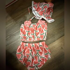 Watermelon Print Baby Outfit